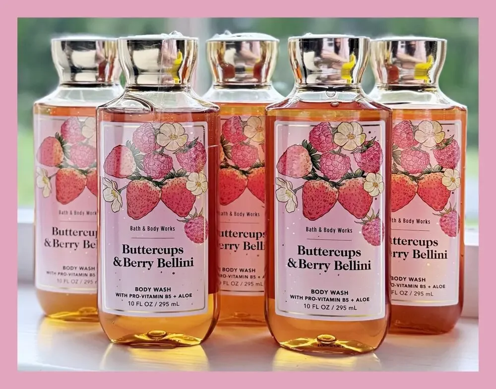 Bath & Body Works Buttercups & Berry Bellini 10oz Shower Gel Body Wash x5